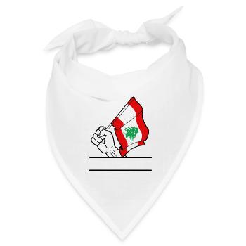 Flagge Libanon transparenter Fausttextraum - Bandana Dreieckstuch - Weiß - Vorne