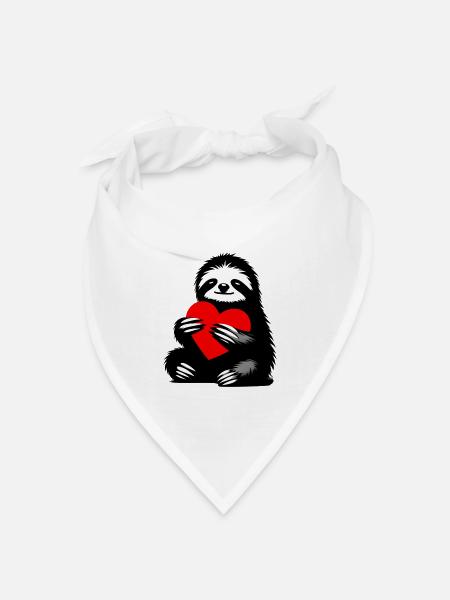 Faultier - Bandana Dreieckstuch - Weiß