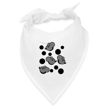 Viele Mäuse Gucken 4 Mauselöcher Wand Loch Muster - Bandana Dreieckstuch - Weiß - Vorne