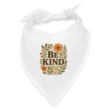 Freundliche Blumenbotschaft Sei freundlich - Bandana Dreieckstuch - Weiß - Vorne