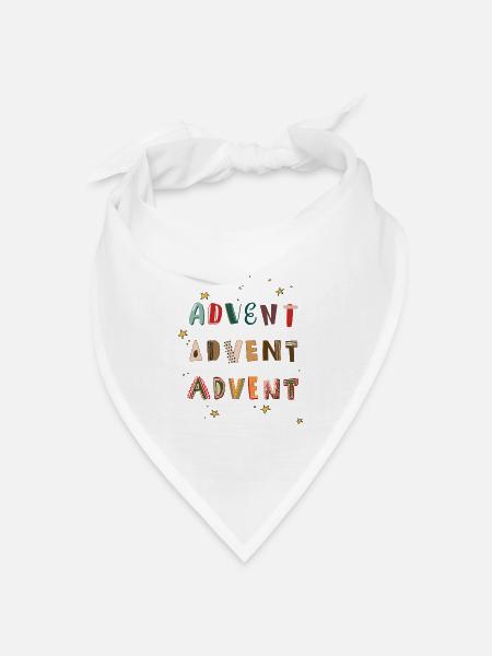Advent Advent - Bandana Dreieckstuch - Weiß