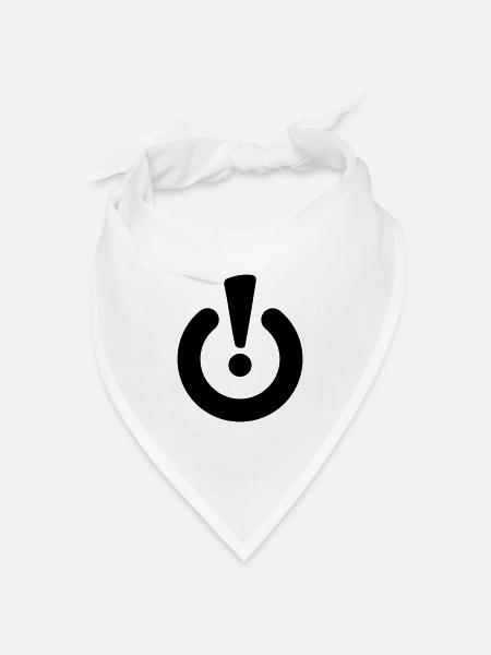 Standby Symbol – TV Strom Aus An Energiesparen - Bandana Dreieckstuch - Weiß