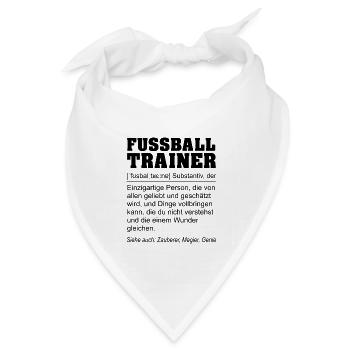 Lustige Definition Fußballtrainer Geschenk - Bandana Dreieckstuch - Weiß - Vorne