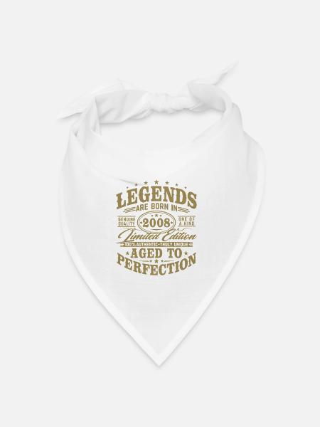 2008 Jahrgang geboren Legenden Vintage Geburtstag - Bandana Dreieckstuch - Weiß