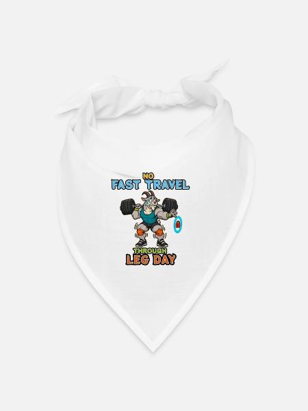 Kein Fast-Travel-through Leg Day Goat Gamer - Bandana Dreieckstuch - Weiß