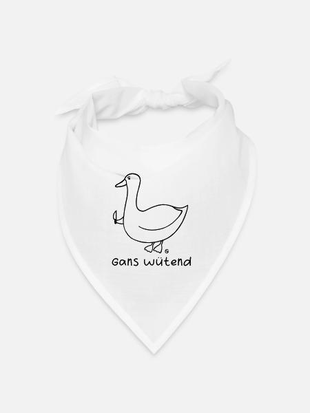 Gans wütend 2 - Bandana Dreieckstuch - Weiß