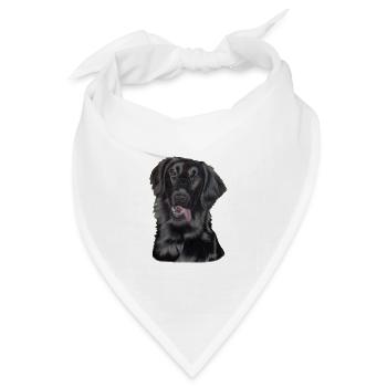 flach beschichtete Retriever-Pastelle - Bandana Dreieckstuch - Weiß - Vorne
