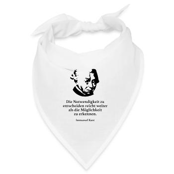 Kant: Die Notwendigkeit zu entscheiden reicht wei - Bandana Dreieckstuch - Weiß - Vorne
