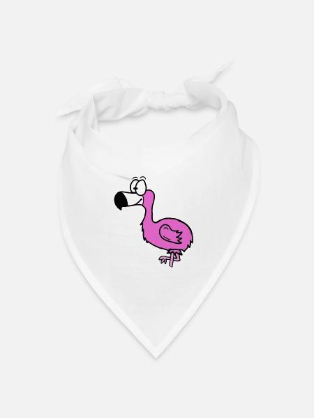 Flamingo - Bandana Dreieckstuch - Weiß