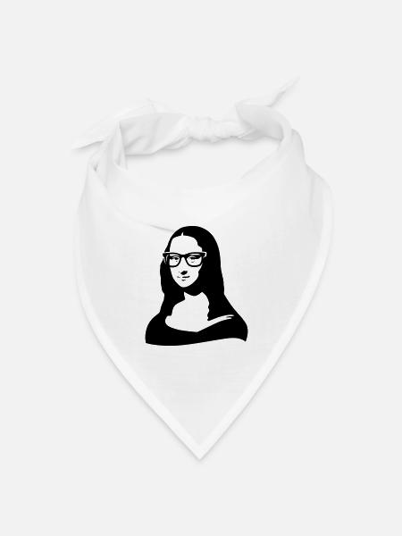 Mona Lisa-Das Geheimnis ihres Lächelns-neue Brille - Bandana Dreieckstuch - Weiß