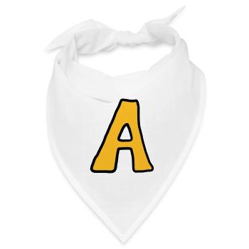 Buchstabe A Comic Cartoon - Bandana Dreieckstuch - Weiß - Vorne