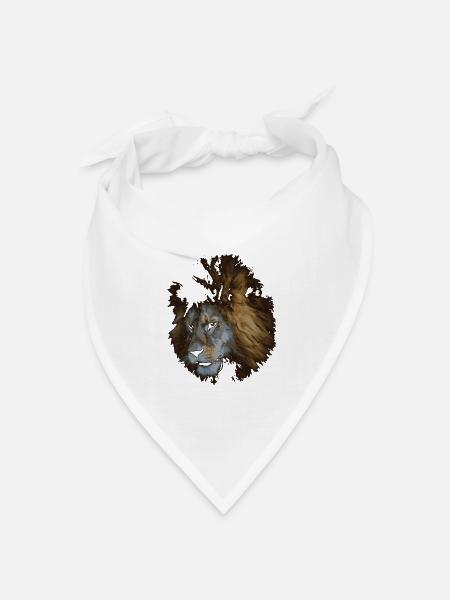 Löwe - Bandana Dreieckstuch - Weiß