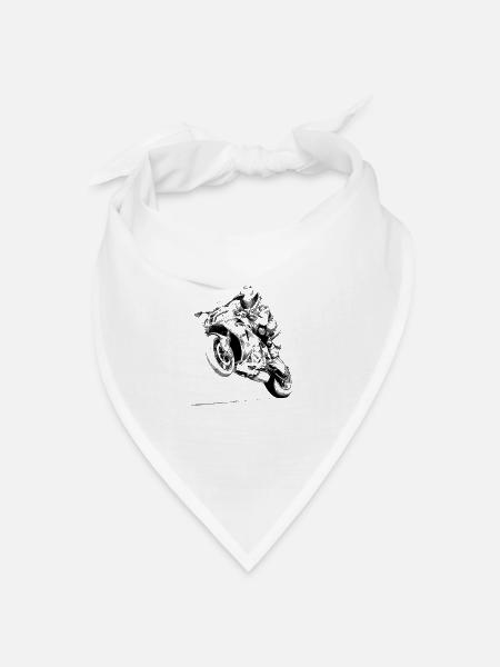 Motorrad - Bandana Dreieckstuch - Weiß
