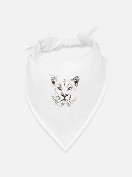 Wildkatze - Bandana Dreieckstuch - Weiß
