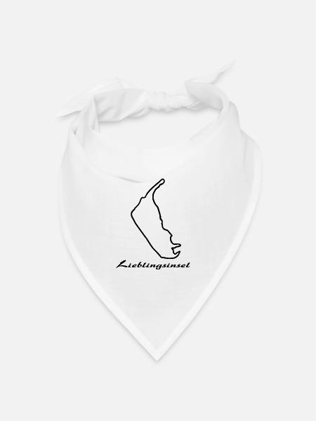 Lieblingsinsel Amrum b - Bandana Dreieckstuch - Weiß