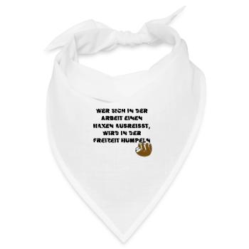 Das faule Arbeitstier - Bandana Dreieckstuch - Weiß - Vorne