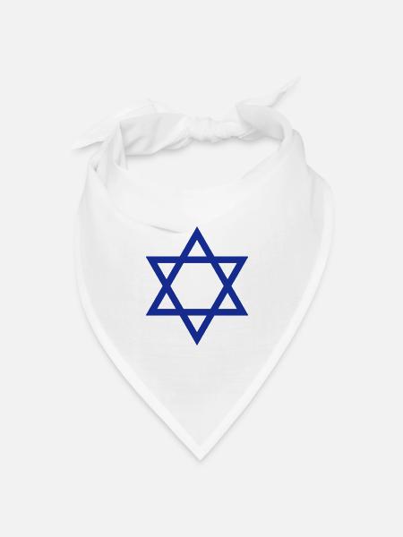 Davidstern König von Israel - Bandana Dreieckstuch - Weiß