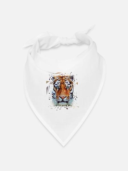Tiger - Bandana Dreieckstuch - Weiß
