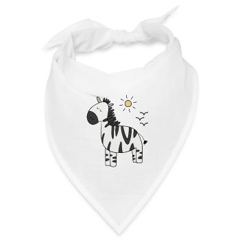 Zebra - Bandana Dreieckstuch - Weiß - Vorne