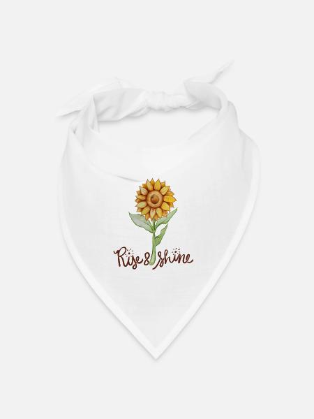 aufgehen und Sonnenblume leuchten - Bandana Dreieckstuch - Weiß