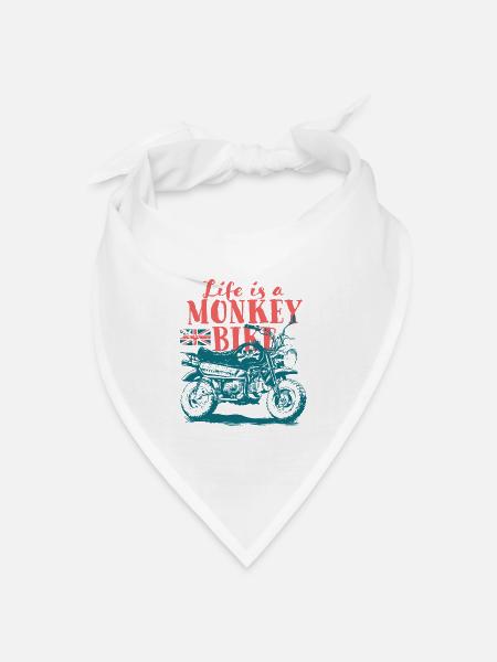 Life is a Monkey Bike - Bandana Dreieckstuch - Weiß