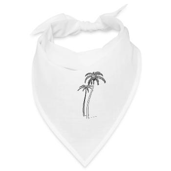 Palmen mit Kokosnuss - Bandana Dreieckstuch - Weiß - Vorne