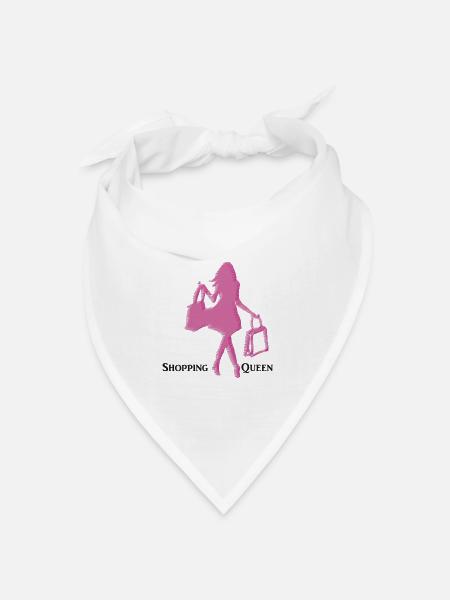 Shoppende Frau - Schraffur - Bandana Dreieckstuch - Weiß