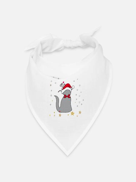 Weihnachten - Bandana Dreieckstuch - Weiß
