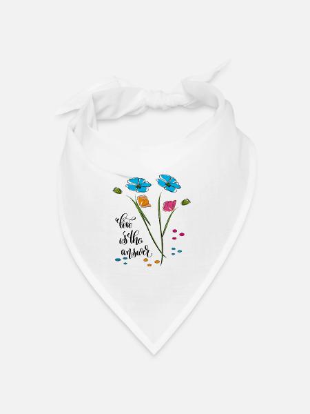 Love is the answer, Liebe - Bandana Dreieckstuch - Weiß