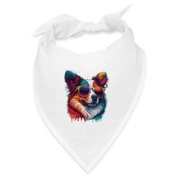 cooler Hund - Bandana Dreieckstuch - Weiß - Vorne