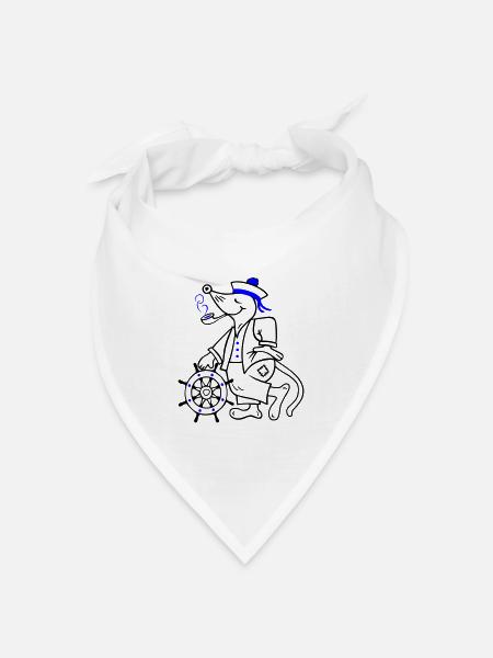 Matrose, maritim - Bandana Dreieckstuch - Weiß