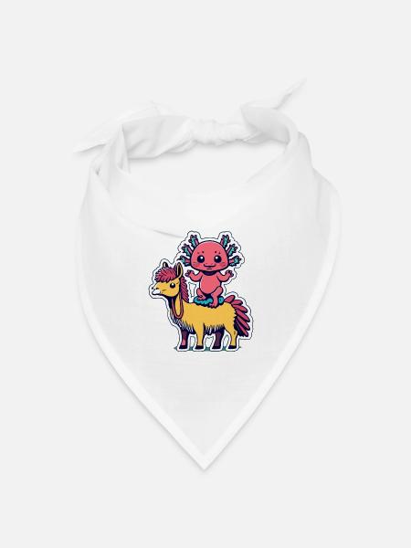 Axolotl - Bandana Dreieckstuch - Weiß
