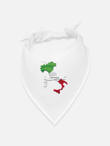 Italien Karte Cortona - Bandana Dreieckstuch - Weiß
