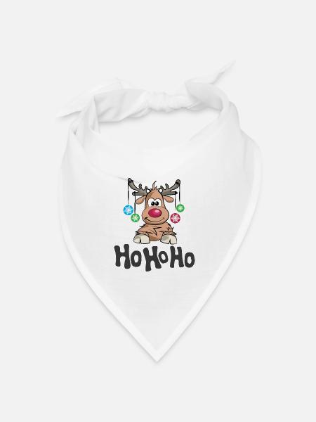 hohoho Rentier Elch Symbol Hirsch Kugeln icon - Bandana Dreieckstuch - Weiß