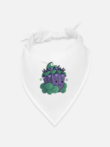 Purple Flower Cupcake - Bandana Dreieckstuch - Weiß
