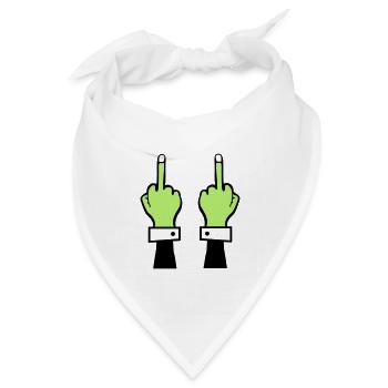 zombie hand mittelfinger 2 - Bandana Dreieckstuch - Weiß - Vorne