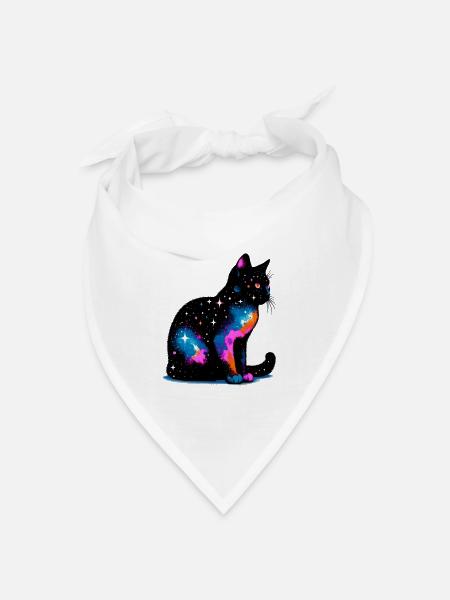 Katze - Bandana Dreieckstuch - Weiß