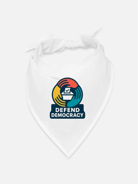 Defend Democracy - Bandana Dreieckstuch - Weiß
