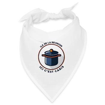 Reunion Island Pride Geschenkidee - Bandana Dreieckstuch - Weiß - Vorne