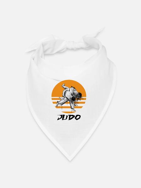Judo-Kampfkunst Motiv mit Dynamik - Bandana Dreieckstuch - Weiß