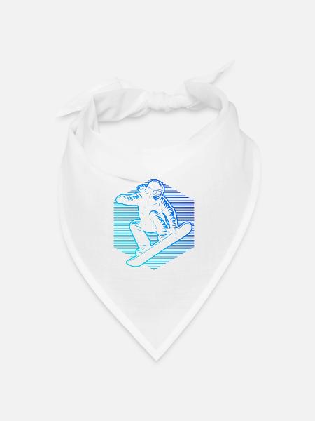 Neon Snowboarder Stripes - Bandana Dreieckstuch - Weiß