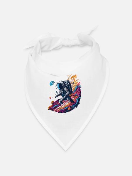 Kosmischer Astronaut - Bandana Dreieckstuch - Weiß