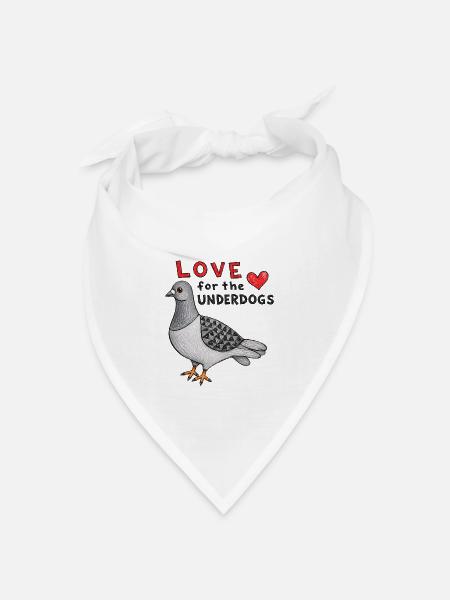 Liebe zu den Underdogs Taube - Bandana Dreieckstuch - Weiß