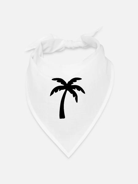 Palme Sommer Urlaub Strand Geschenk - Bandana Dreieckstuch - Weiß