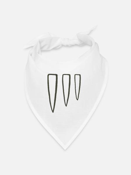 Drei-Punkt-Stammessymbol - Bandana Dreieckstuch - Weiß