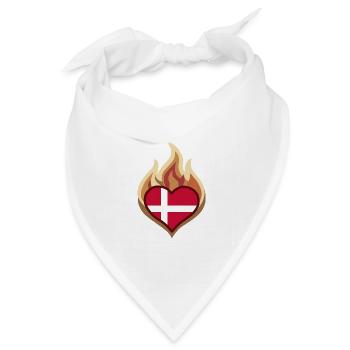 Flammenherz Dänemark Flagge - Bandana Dreieckstuch - Weiß - Vorne