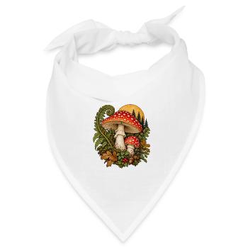 Fliegenpilz im Märchenwald - Bandana Dreieckstuch - Weiß - Vorne
