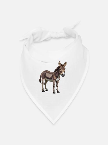 Esel - Bandana Dreieckstuch - Weiß