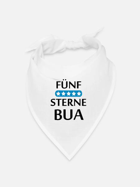 Fünf Sterne Bua Bayern Geschenk - Bandana Dreieckstuch - Weiß