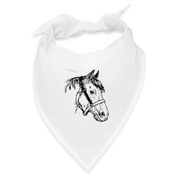 horse199 - Bandana Dreieckstuch - Weiß - Vorne
